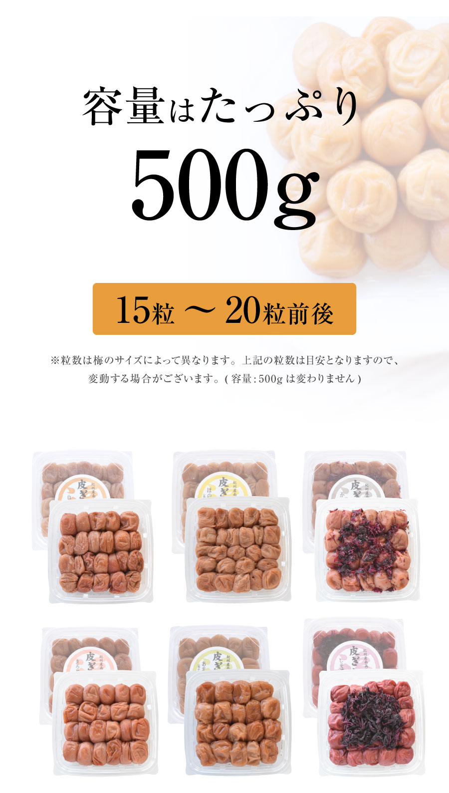 容量はたっぷり500g