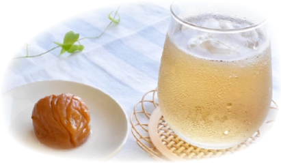 お茶と梅干しの画像