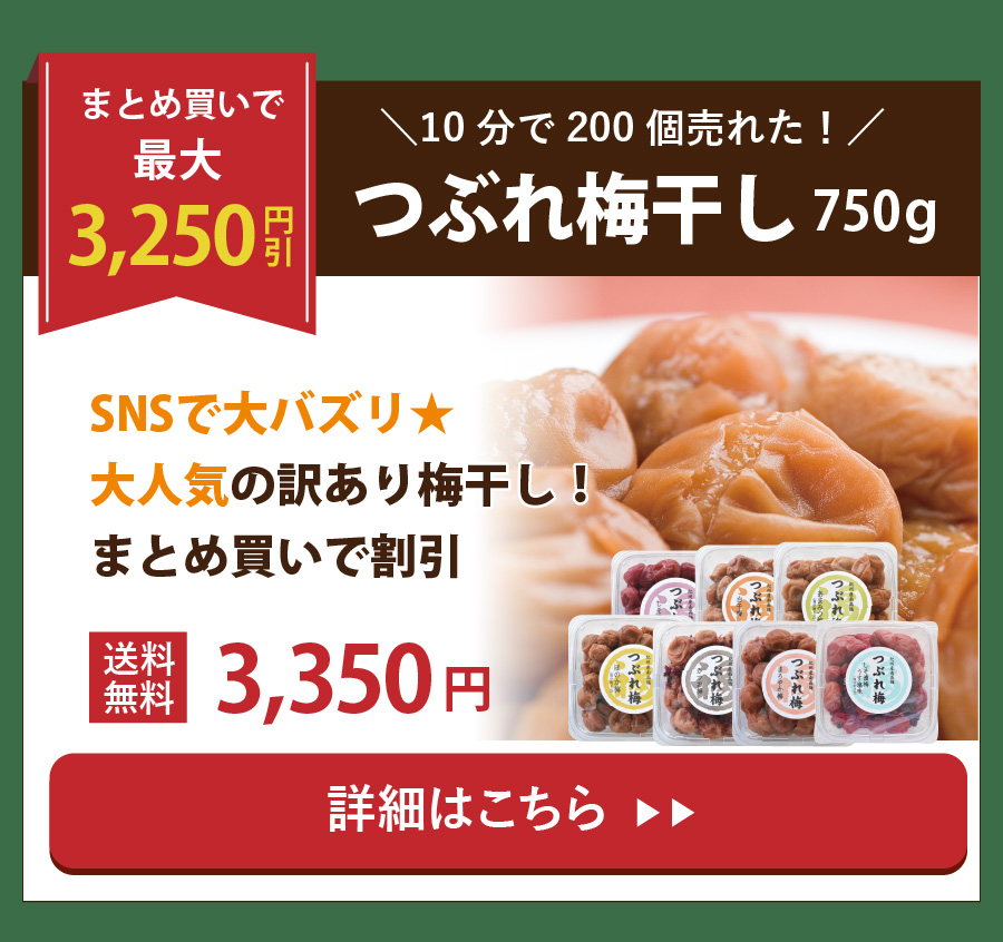 24年歳末大感謝祭セール　つぶれ梅干し