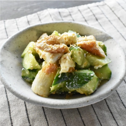 きゅうりとちくわの梅和え